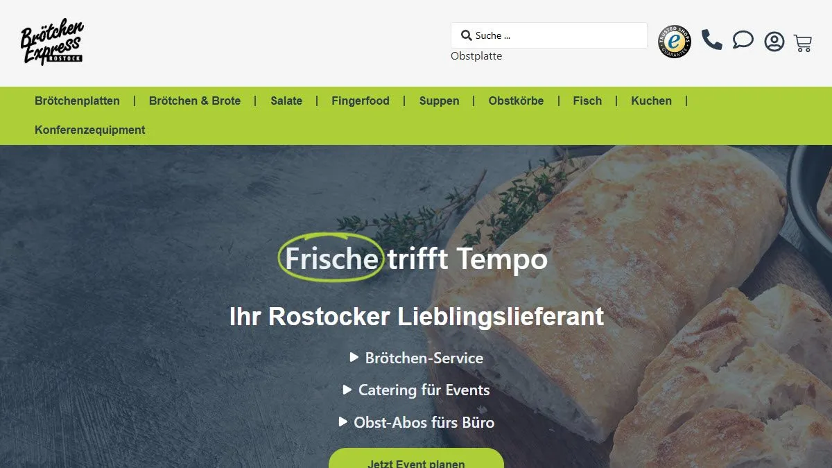 Startseite des Projekts Brötchenexpress Rostock