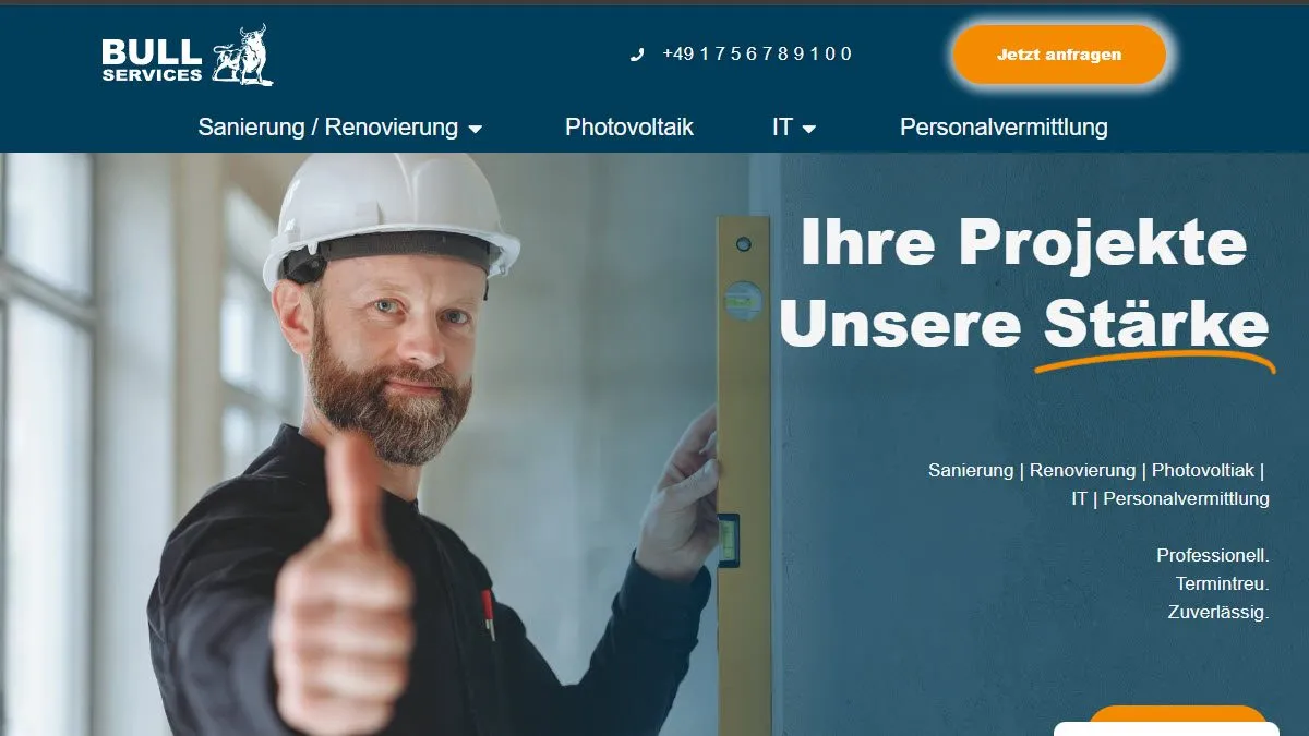 Startseite des Projekts Bull Services